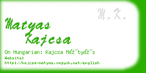 matyas kajcsa business card